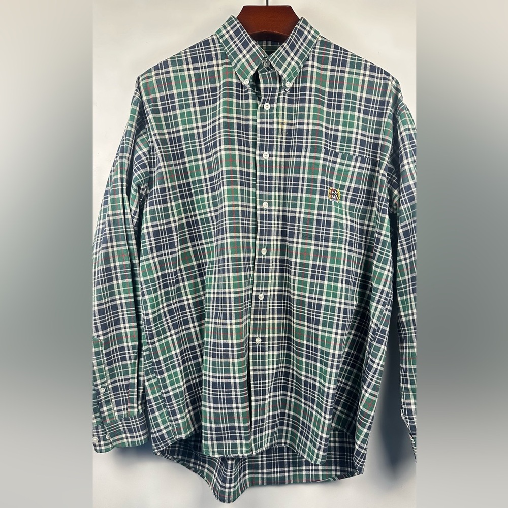 Cinch Miller Style Mens Large Vintage Long Sleeve Plaid Button Down Shirt Ranch